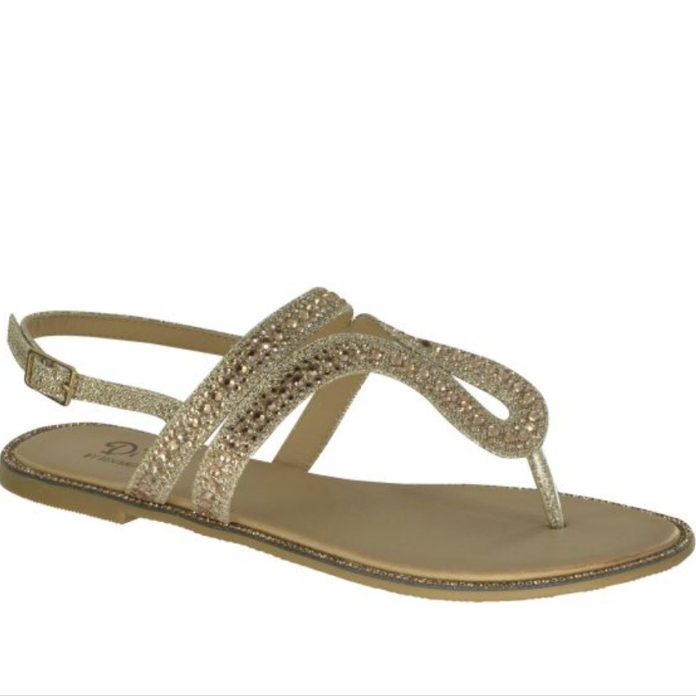 Diva Slip On Sparkle Flat Shoe in Champagne by Benjamin Walk